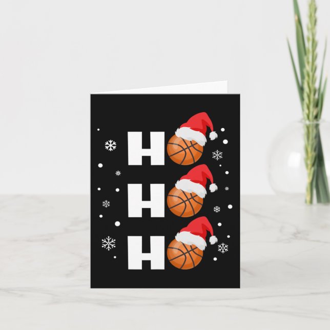 Roligt Jul Basketball Player Ho Ho Ho Sports Fa Kort (Framsida)