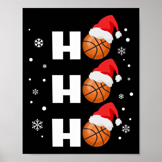 Roligt Jul Basketball Player Ho Ho Ho Sports Fa Poster (Framsidan)