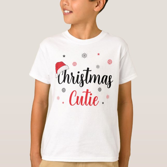 Roligt jul Cutie Santa Hat T Shirt (Framsida)