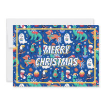 Roligt Jul Dinosaur Hund Parrot Avocado Cactus