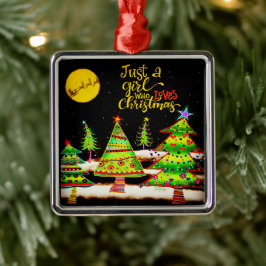 Roligt Jul Girl Quote Festive Inspirief Julgransprydnad Metall