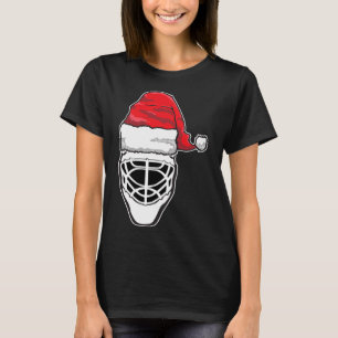 Roligt jul Hockey Goalie Mask Santa Hat Julafton G T Shirt