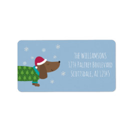 Roligt jul-Hund returadressetikett Adressetikett