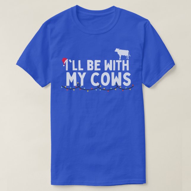 Roligt Jul Ljus för Cow Älskare T Shirt (Design framsida)