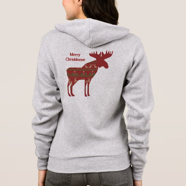 Roligt Jul Moose i Sweater Design Chrismoose h Tee Shirt (Baksida)