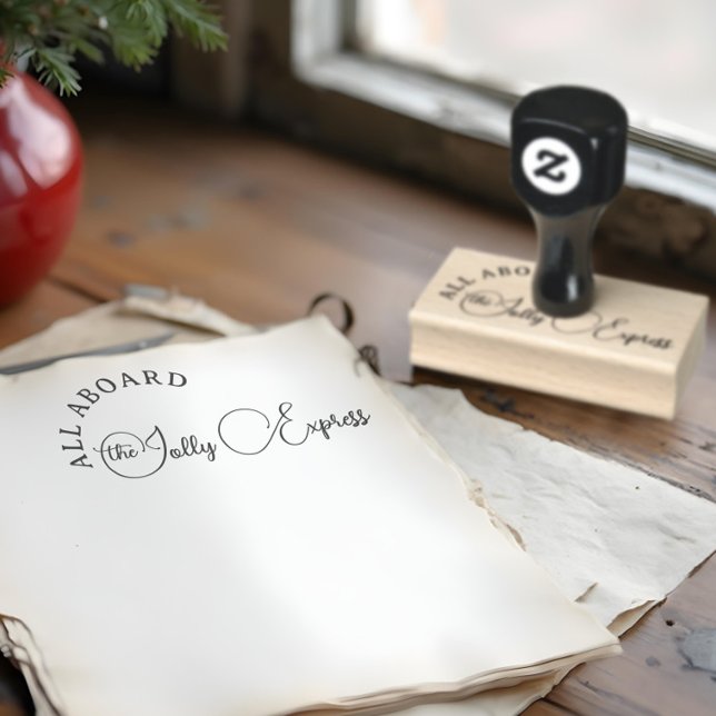 Roligt jul North Pole Jolly Express Stämpel (Fun Christmas North Pole Jolly Express Rubber Stamp)