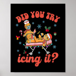Roligt Jul Nurse Pepparkaksgubbe Prova Ic Poster