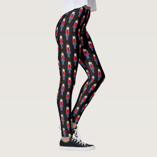 Roligt Jul Nutcracker Mönster Leggings