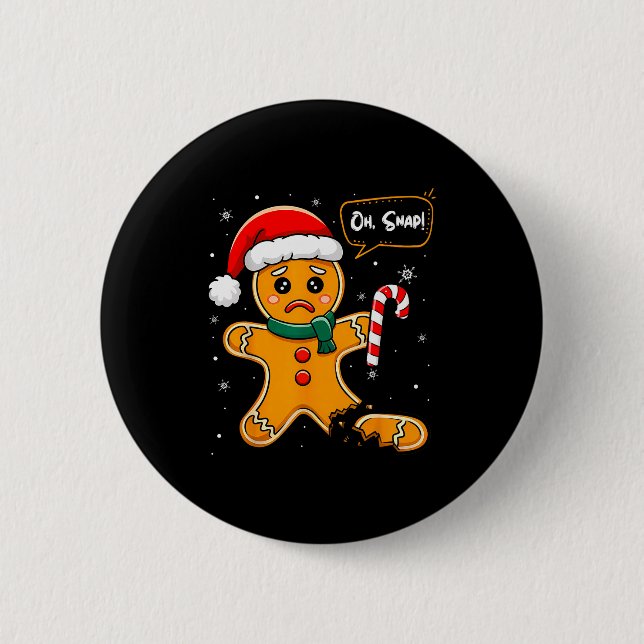 Roligt jul Oh Snap Gingerbread Man Cookie X M Knapp (Framsida)