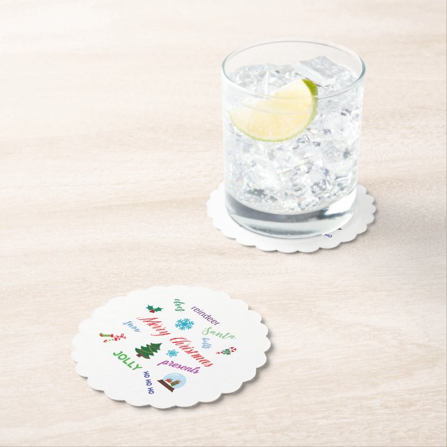 Roligt jul-Ord molndesign Underlägg Papper (Insitu)