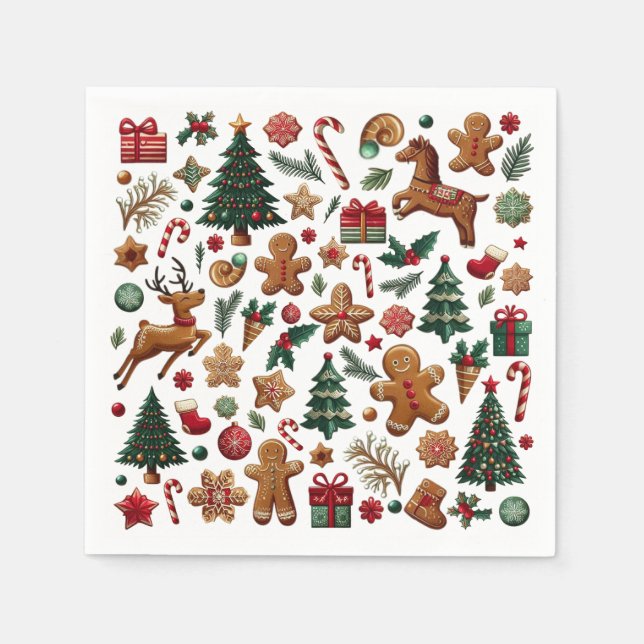 Roligt Jul-Pappersservett Pappersservett (Framsidan)