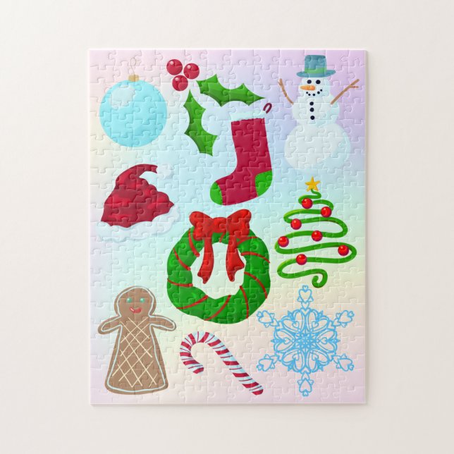 Roligt jul Sak Puzzle Pussel (Vertikal)