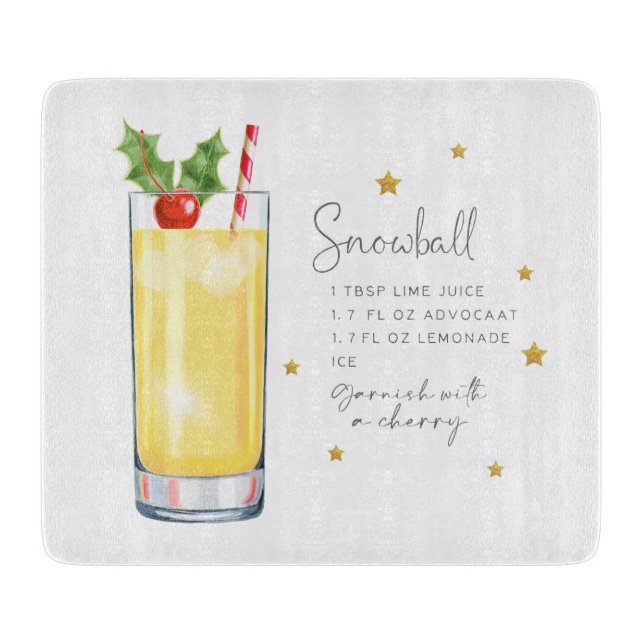 Roligt jul Snowball Recipe Watercolor (Framsidan)