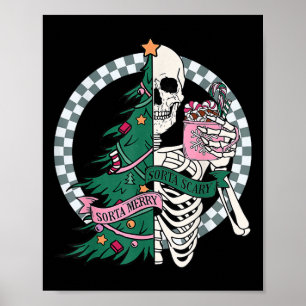 Roligt jul Sorta Merry Sorta Scary Skeleton Xma Poster
