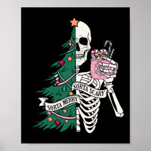 Roligt jul Sorta Merry Sorta Scary Skeleton Xma Poster