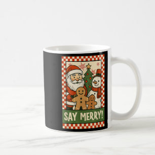 Roligt jul tomte pepparkaksgubbe snöman selfie S Kaffemugg