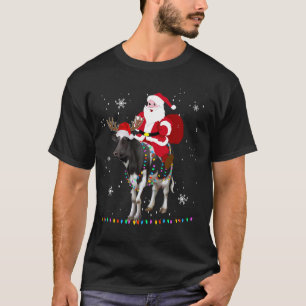 Roligt jul tomte ridande ko ren jul barn Bo T Shirt