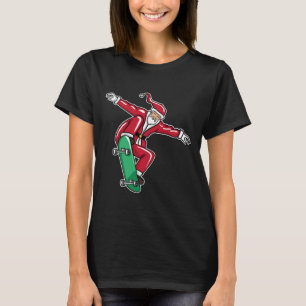 Roligt jul tomte skateboard present Ska T Shirt