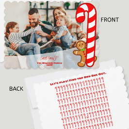 Roligt Julafton Gingerbröd-Candy cane-udd-ut Julkort