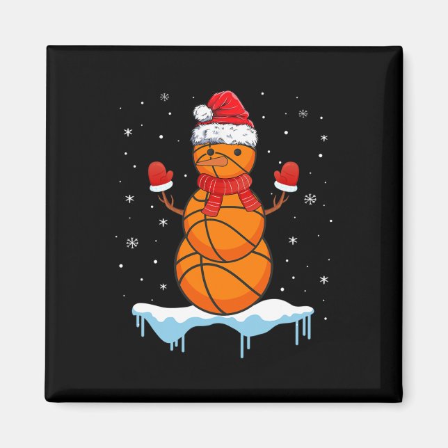 Roligt Julbasket Santa Snögubbe Magnet (Framsidan)