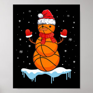 Roligt Julbasket Santa Snögubbe Poster