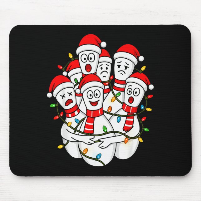 Roligt julbowling Santa Bowling Ns Team Män  Musmatta (Framsidan)