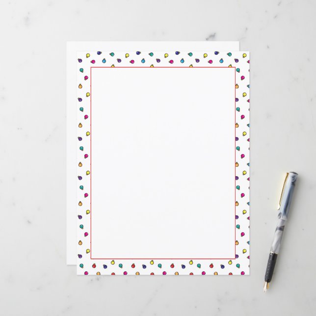 Roligt Juldekorationer Illustration Stationery (Fram/Back In Situ)