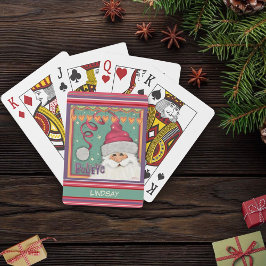 Roligt Julens eget namn Rosa Santa Inspirief Casinokort