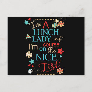 Roligt julfirande lunchdame present Jag Är En Lunc Vykort