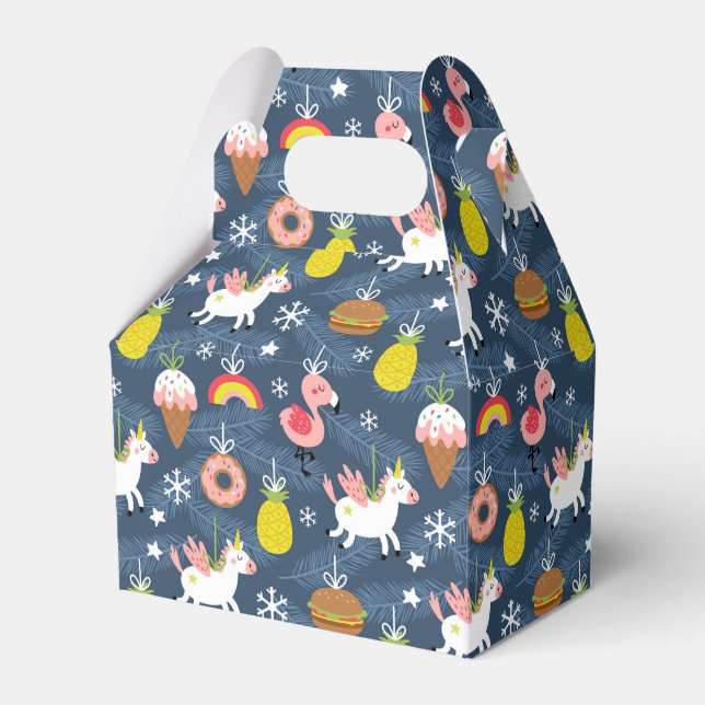 Roligt Julföreningarna och Flamingos Mönster Presentaskar (Framsidan Sidan)