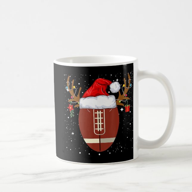 Roligt Julfotboll Boll Santa Hat Reindeer Xma Kaffemugg (Höger)