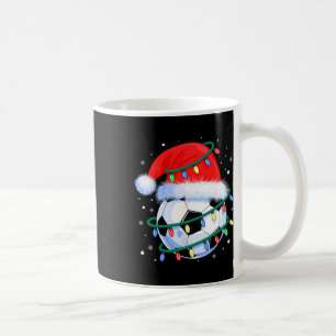 Roligt julfotboll män pojkar jultomte mössa julgra kaffemugg