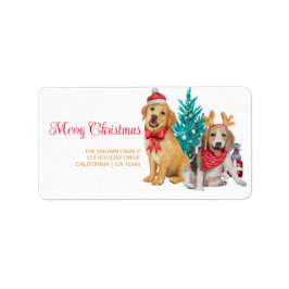 Roligt Julfoto Modern Minimal Returadress Adressetikett