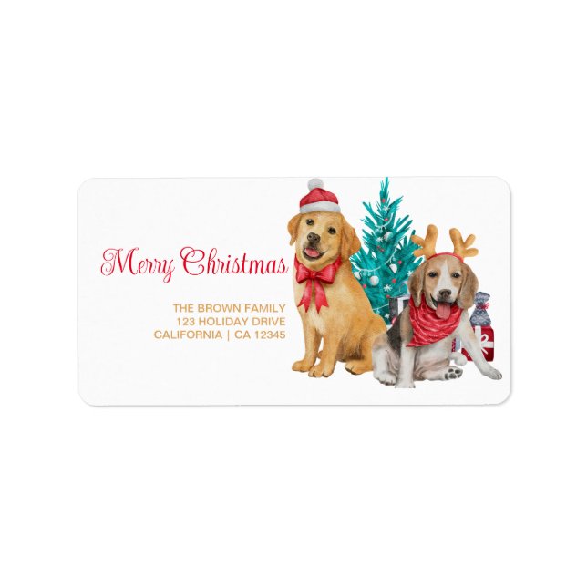 Roligt Julfoto Modern Minimal Returadress Adressetikett (Framsidan)