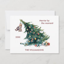 Roligt Julgran Dangling Cat Personalize