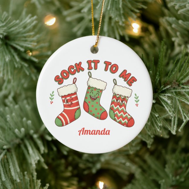Roligt julgransprydnad present Sock It to Me Keramik (Träd)