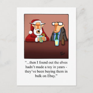 Roligt julhumor julkort vykort