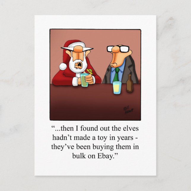 Roligt julhumor julkort vykort (Framsida)