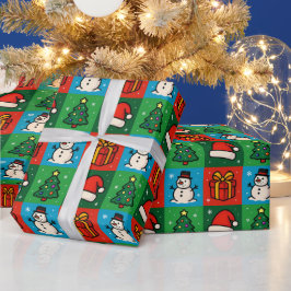 Roligt Julikoner Wrapping Papper Presentpapper