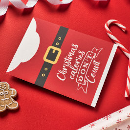 Roligt Julkalorier Santa's Red kostym black bälte Julkort