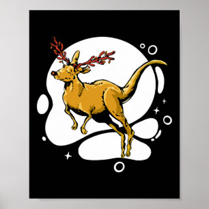 Roligt julkänguru ren Australien män kvinnor Poster