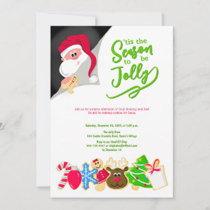 Roligt Julkookies för Santa Kids Party Inbjudningar