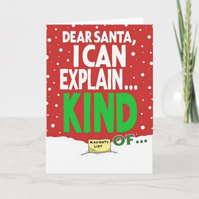 Roligt julkort Kära Tomte Jag Kan Förklara Kort (Framsida)