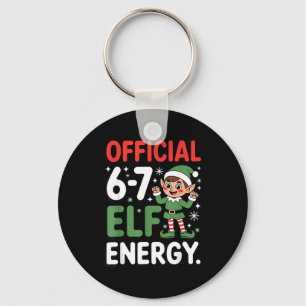 Roligt julmem 6-7 67 Tomte Energi Humor Outfit Nyckelring