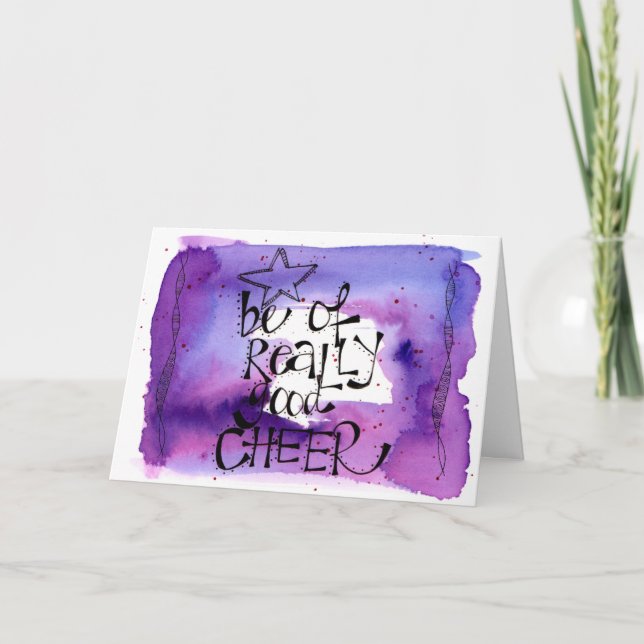 Roligt: Juloffert, vattenfärgsalternativ Helgkort (Framsida)