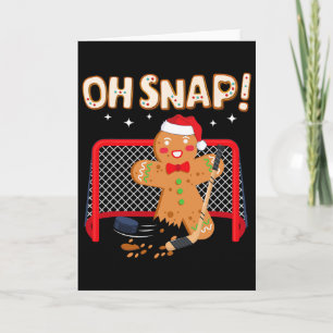 Roligt julpepparkaksgubbe för hockeymålvakt Oh S Kort
