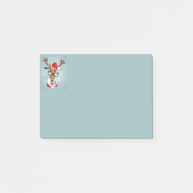 Roligt Julprydret Santa Animal Art Post-it Block (Framsida)