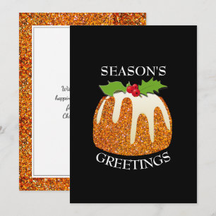 Roligt   Julpudding Orange   GLITTER   Framtida Julkort