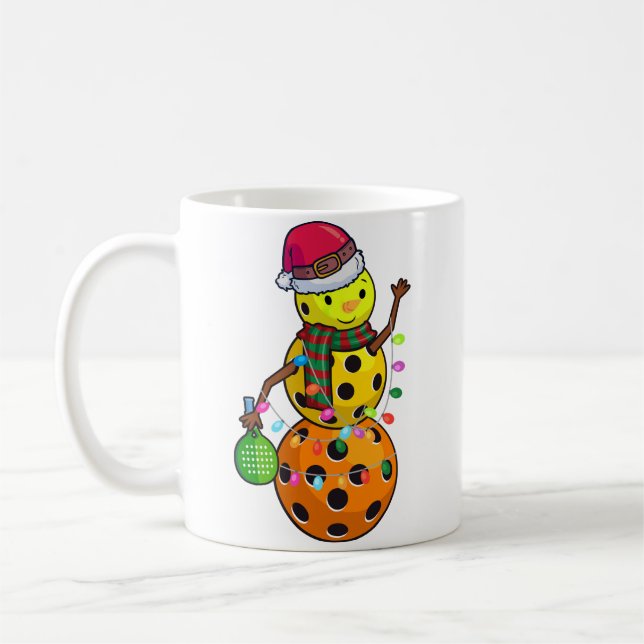 Roligt julshowman Pickleball-present Kaffemugg (Vänster)