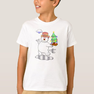 Roligt julsnögubbeanseende i en isigpöl t-shirt